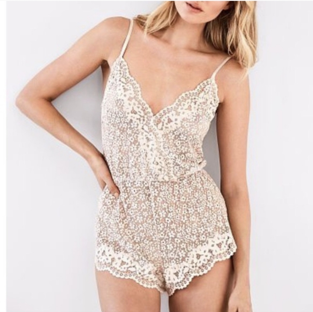 Small Victoria's Secret Floral Lace Romper
